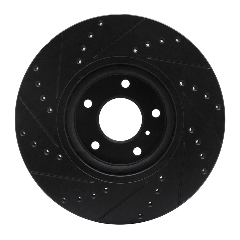 Infiniti FX35 Brake Rotor (1) - Front Right - R1 Concepts - Drilled & Slotted - Black - `03-`23